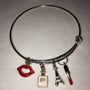 Handmade Bangle Bracelet with Charms